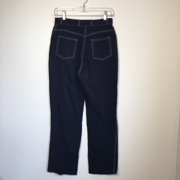 St.‎ John High Waist Navy Pants Trousers Faux Denim Womens Size P US Size 0 2 - Picture 5 of 6